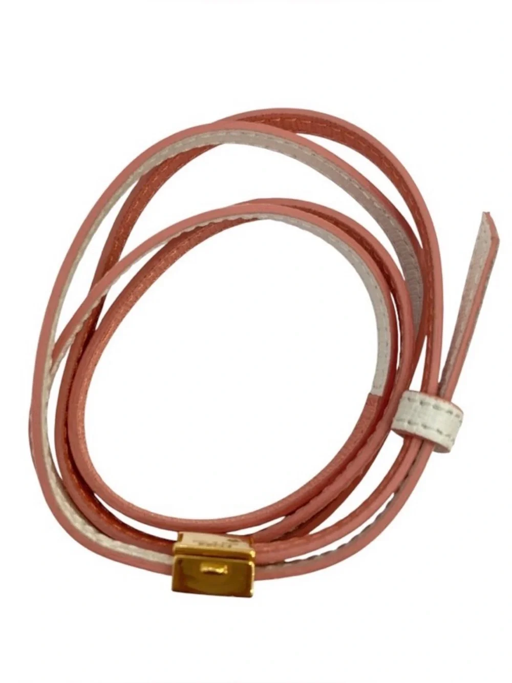 Fendi Pink and Ivory Wrap Leather Bracelet Belt